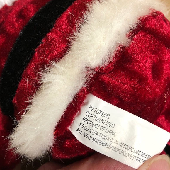 Velvet Plush & fur Santa Claus Doll 8" long, sitting, New in package Vintage - Picture 6 of 6